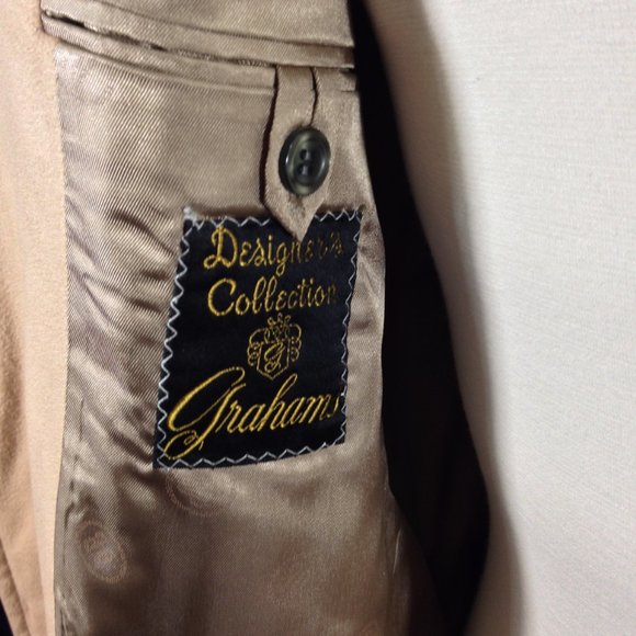 Donald Brooks Vintage Men’s 46L Tan Sports Coat 2 Button Antelon Suede Blazer - Picture 8 of 9